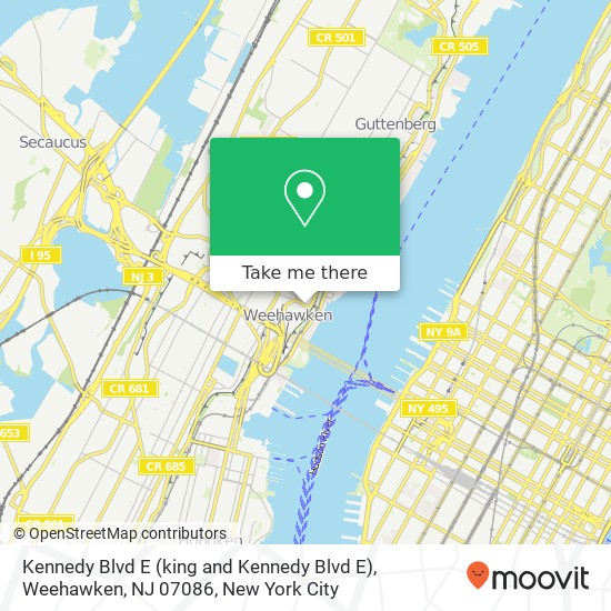 Kennedy Blvd E (king and Kennedy Blvd E), Weehawken, NJ 07086 map