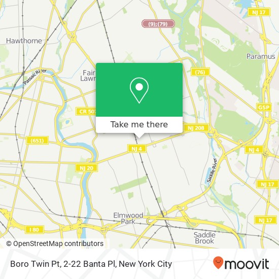 Mapa de Boro Twin Pt, 2-22 Banta Pl