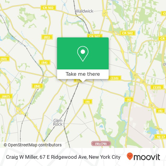 Mapa de Craig W Miller, 67 E Ridgewood Ave