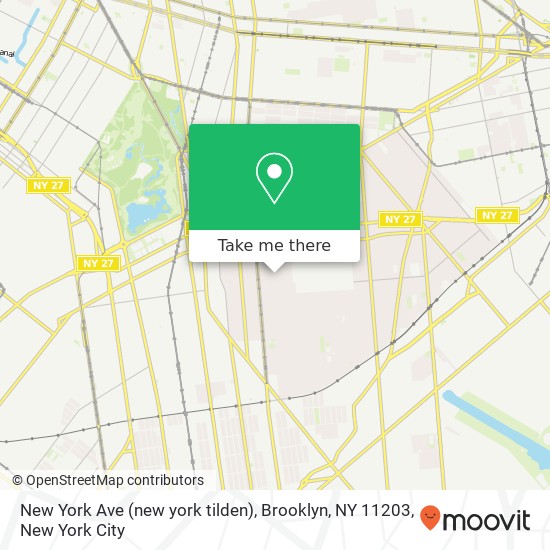 Mapa de New York Ave (new york tilden), Brooklyn, NY 11203