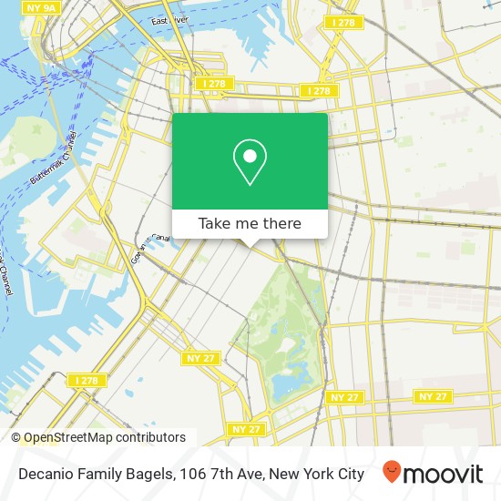 Mapa de Decanio Family Bagels, 106 7th Ave