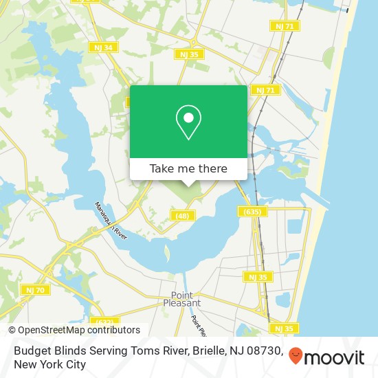 Budget Blinds Serving Toms River, Brielle, NJ 08730 map