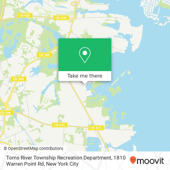 Mapa de Toms River Township Recreation Department, 1810 Warren Point Rd
