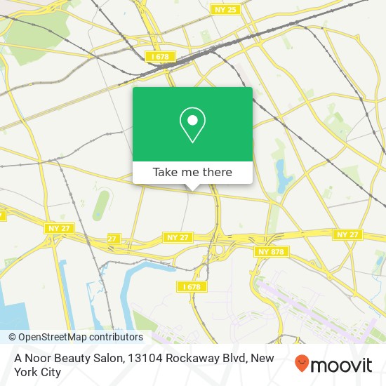 Mapa de A Noor Beauty Salon, 13104 Rockaway Blvd