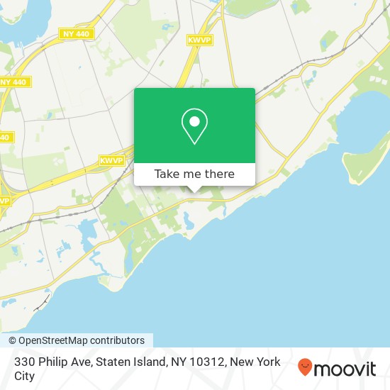 Mapa de 330 Philip Ave, Staten Island, NY 10312