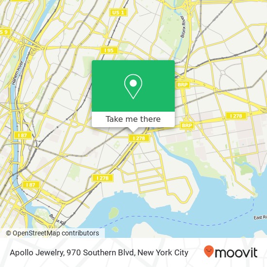 Mapa de Apollo Jewelry, 970 Southern Blvd