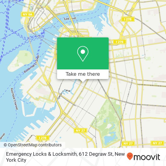 Mapa de Emergency Locks & Locksmith, 612 Degraw St