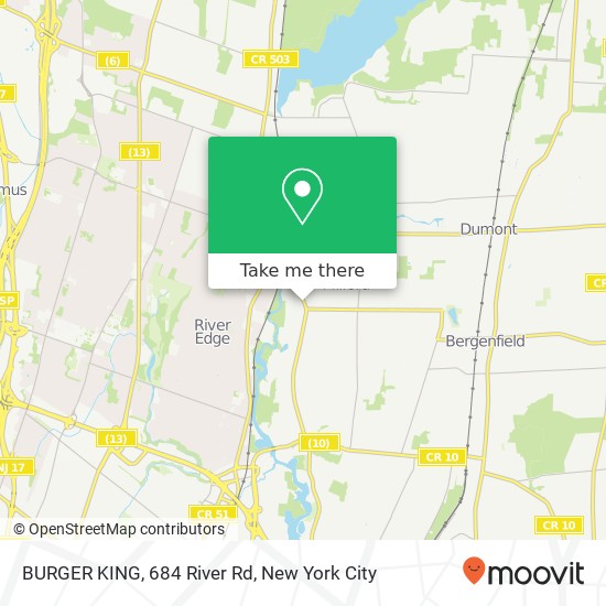 BURGER KING, 684 River Rd map