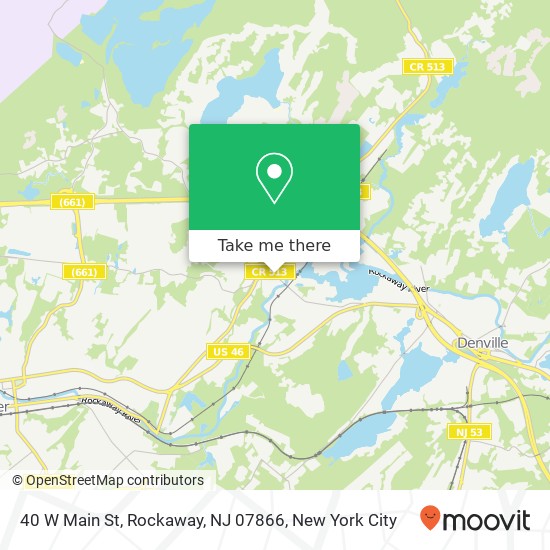 Mapa de 40 W Main St, Rockaway, NJ 07866