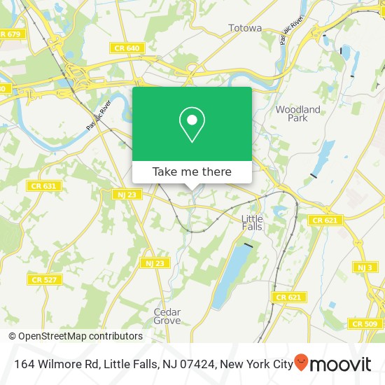 Mapa de 164 Wilmore Rd, Little Falls, NJ 07424