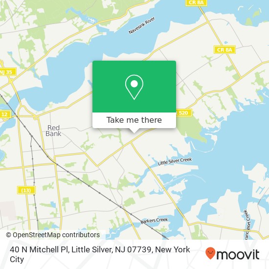 Mapa de 40 N Mitchell Pl, Little Silver, NJ 07739