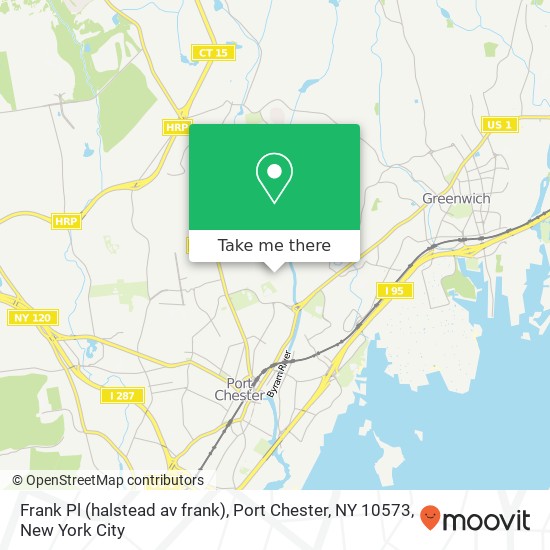 Mapa de Frank Pl (halstead av frank), Port Chester, NY 10573