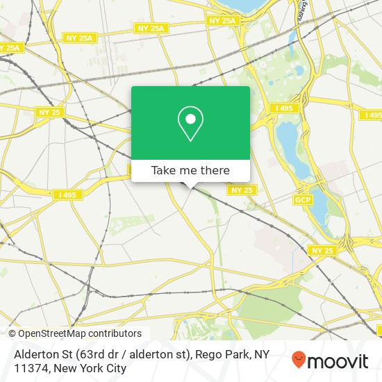 Mapa de Alderton St (63rd dr / alderton st), Rego Park, NY 11374