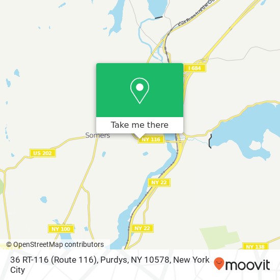 Mapa de 36 RT-116 (Route 116), Purdys, NY 10578