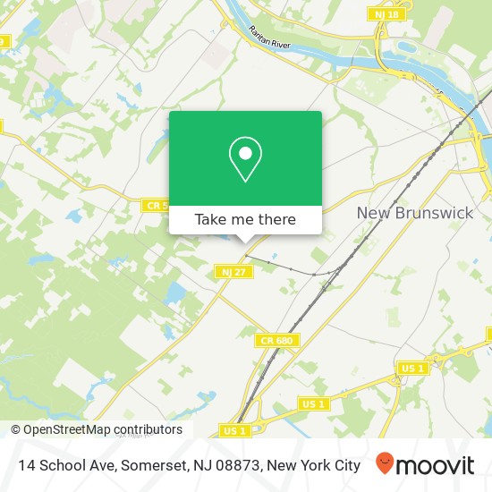 Mapa de 14 School Ave, Somerset, NJ 08873