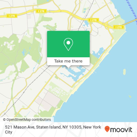 Mapa de 521 Mason Ave, Staten Island, NY 10305