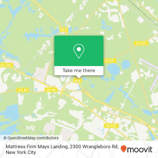 Mattress Firm Mays Landing, 2300 Wrangleboro Rd map