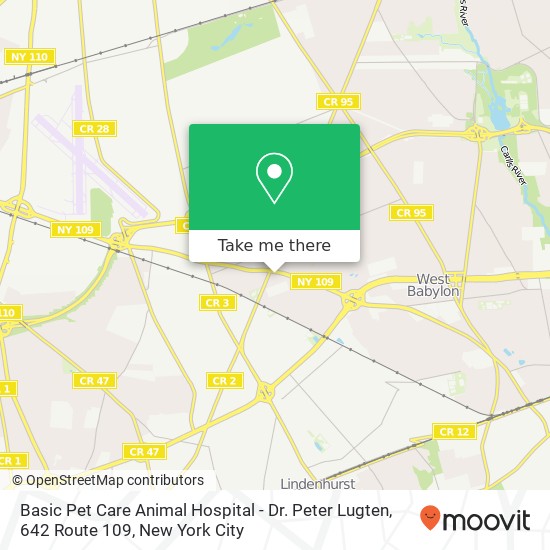 Mapa de Basic Pet Care Animal Hospital - Dr. Peter Lugten, 642 Route 109