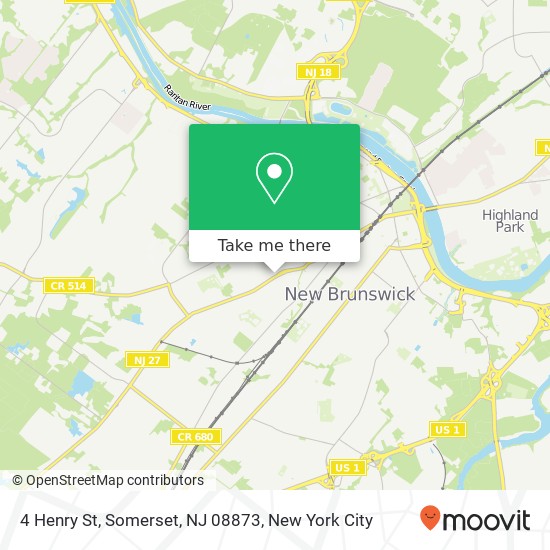 Mapa de 4 Henry St, Somerset, NJ 08873