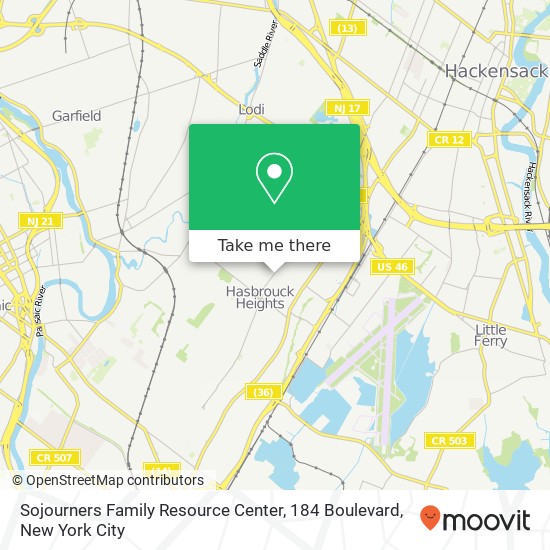 Mapa de Sojourners Family Resource Center, 184 Boulevard