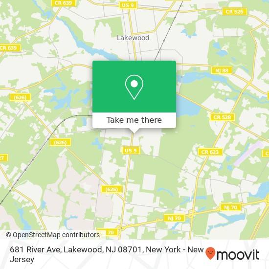 Mapa de 681 River Ave, Lakewood, NJ 08701