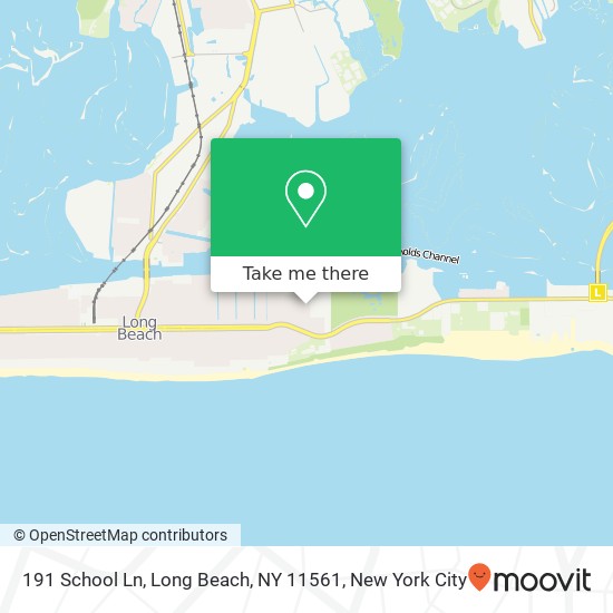 Mapa de 191 School Ln, Long Beach, NY 11561