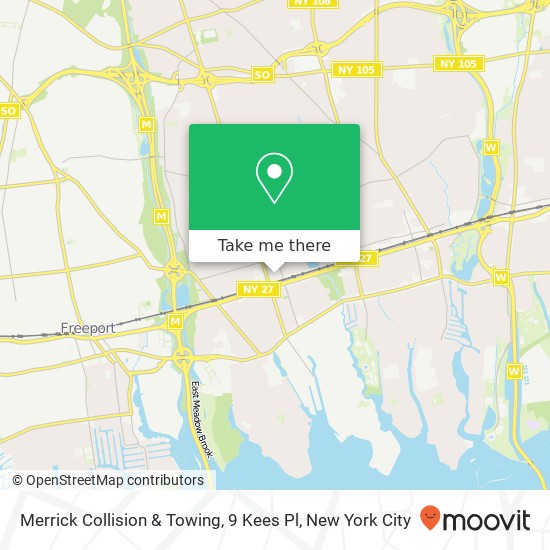 Mapa de Merrick Collision & Towing, 9 Kees Pl