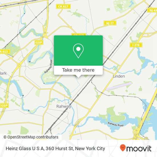 Mapa de Heinz Glass U S A, 360 Hurst St