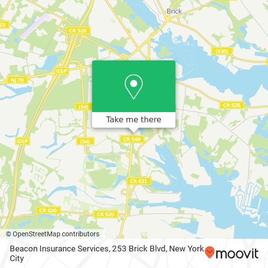 Mapa de Beacon Insurance Services, 253 Brick Blvd