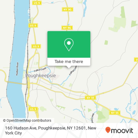 Mapa de 160 Hudson Ave, Poughkeepsie, NY 12601