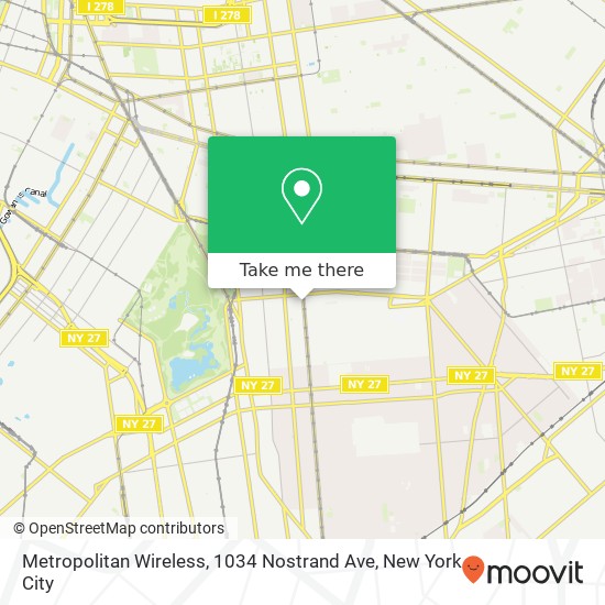 Mapa de Metropolitan Wireless, 1034 Nostrand Ave