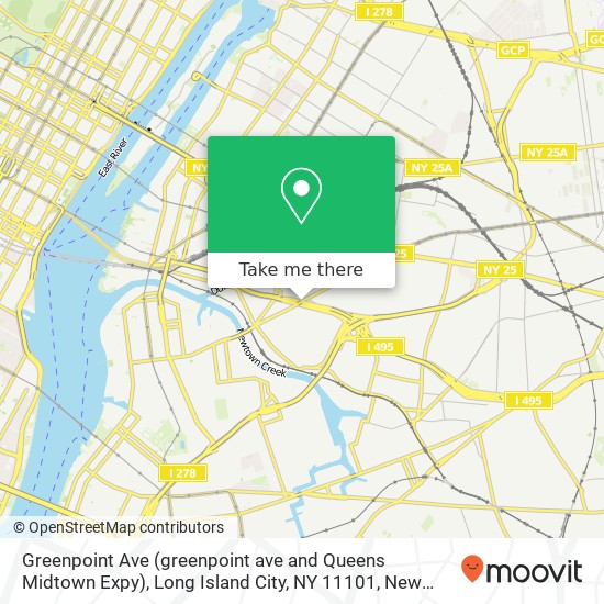 Mapa de Greenpoint Ave (greenpoint ave and Queens Midtown Expy), Long Island City, NY 11101