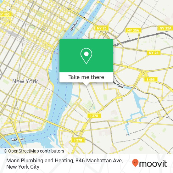 Mapa de Mann Plumbing and Heating, 846 Manhattan Ave