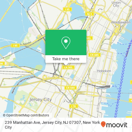 239 Manhattan Ave, Jersey City, NJ 07307 map
