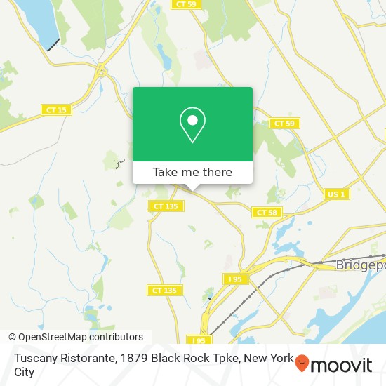 Mapa de Tuscany Ristorante, 1879 Black Rock Tpke