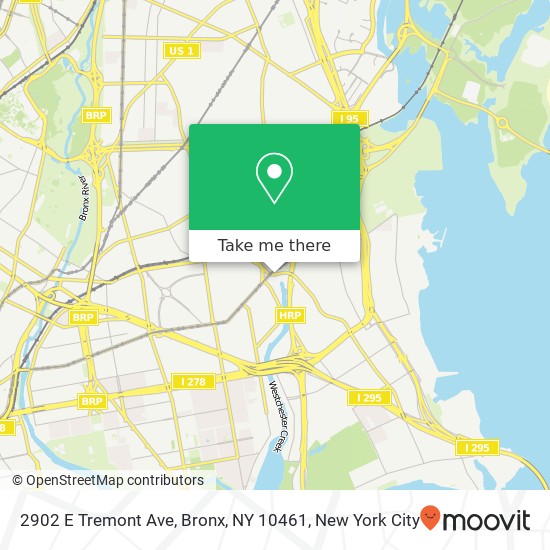 Mapa de 2902 E Tremont Ave, Bronx, NY 10461