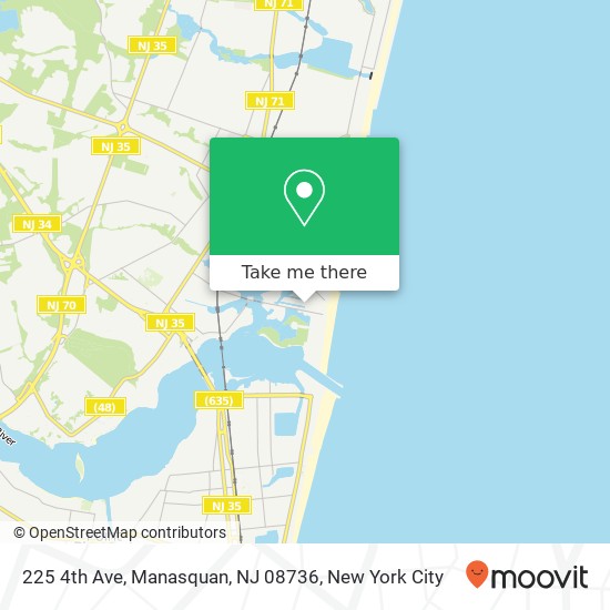 Mapa de 225 4th Ave, Manasquan, NJ 08736