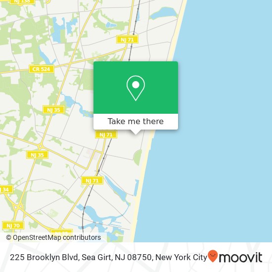 Mapa de 225 Brooklyn Blvd, Sea Girt, NJ 08750