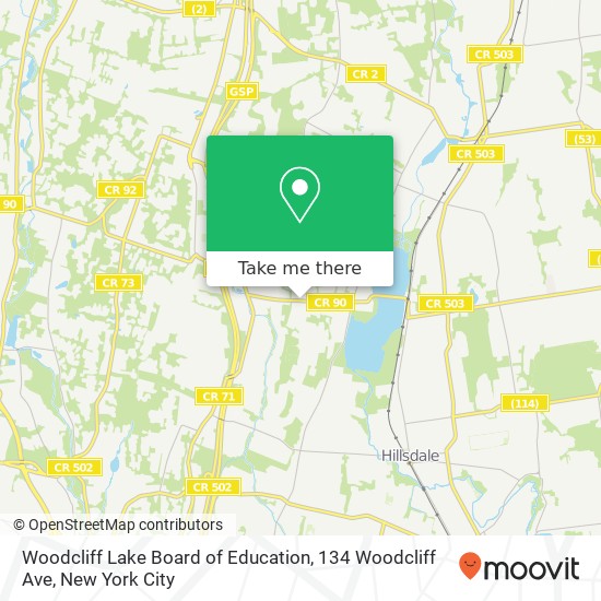 Mapa de Woodcliff Lake Board of Education, 134 Woodcliff Ave