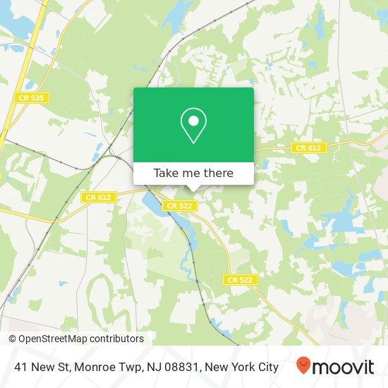 Mapa de 41 New St, Monroe Twp, NJ 08831