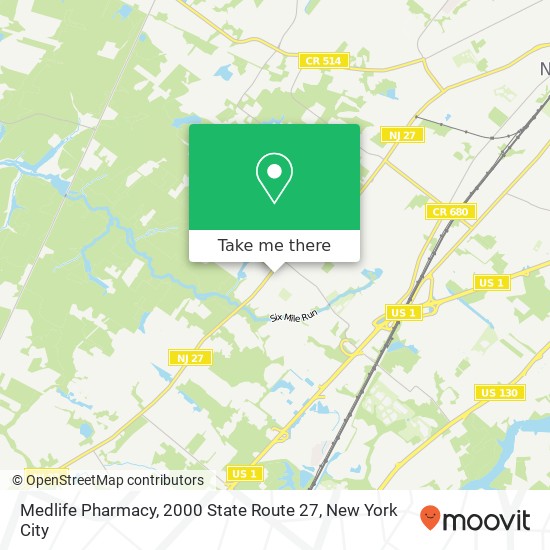 Mapa de Medlife Pharmacy, 2000 State Route 27