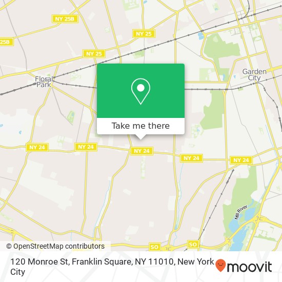 Mapa de 120 Monroe St, Franklin Square, NY 11010