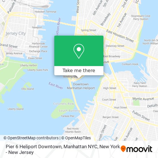 Pier 6 Heliport Downtown, Manhattan NYC map