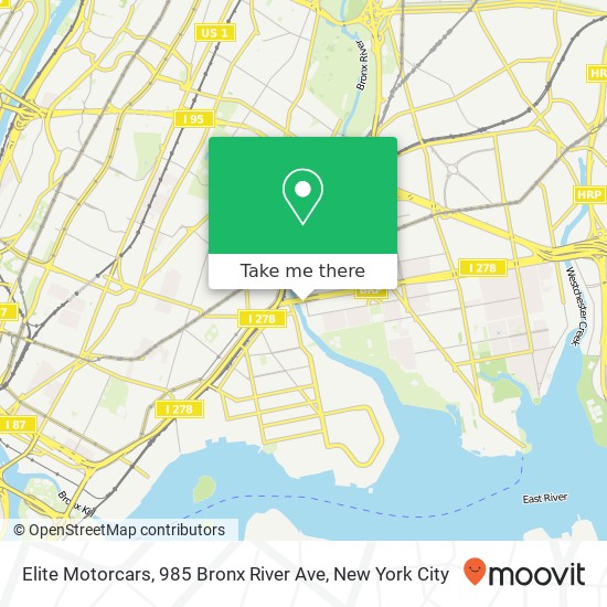 Mapa de Elite Motorcars, 985 Bronx River Ave