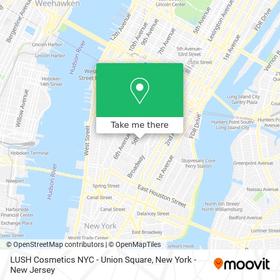 Mapa de LUSH Cosmetics NYC - Union Square
