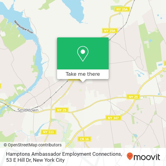 Mapa de Hamptons Ambassador Employment Connections, 53 E Hill Dr