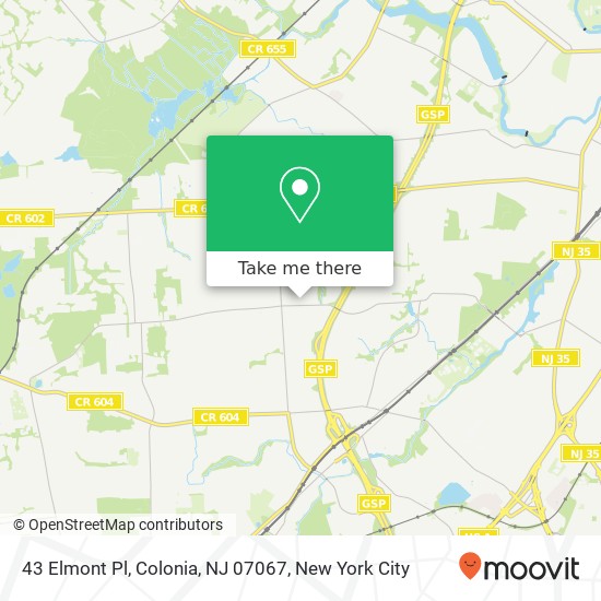 43 Elmont Pl, Colonia, NJ 07067 map