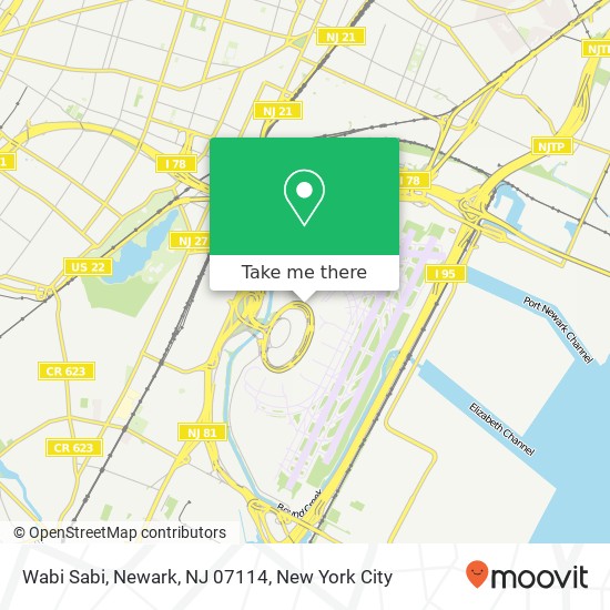 Mapa de Wabi Sabi, Newark, NJ 07114