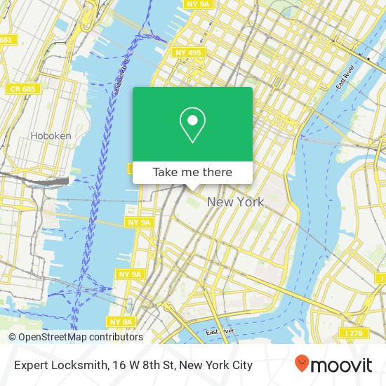 Expert Locksmith, 16 W 8th St map