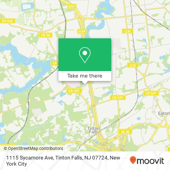 1115 Sycamore Ave, Tinton Falls, NJ 07724 map